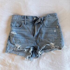 Madewell Light Blue Distressed The Perfect Jean Short
